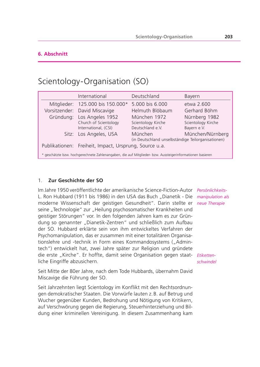Seite 203 des Verfassungsschutzbericht 2003 Bayern