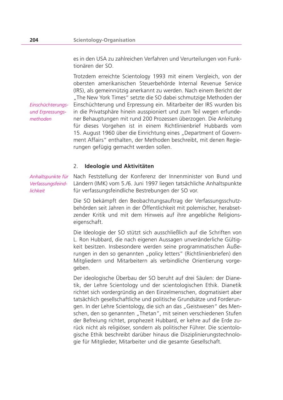 Seite 204 des Verfassungsschutzbericht 2003 Bayern
