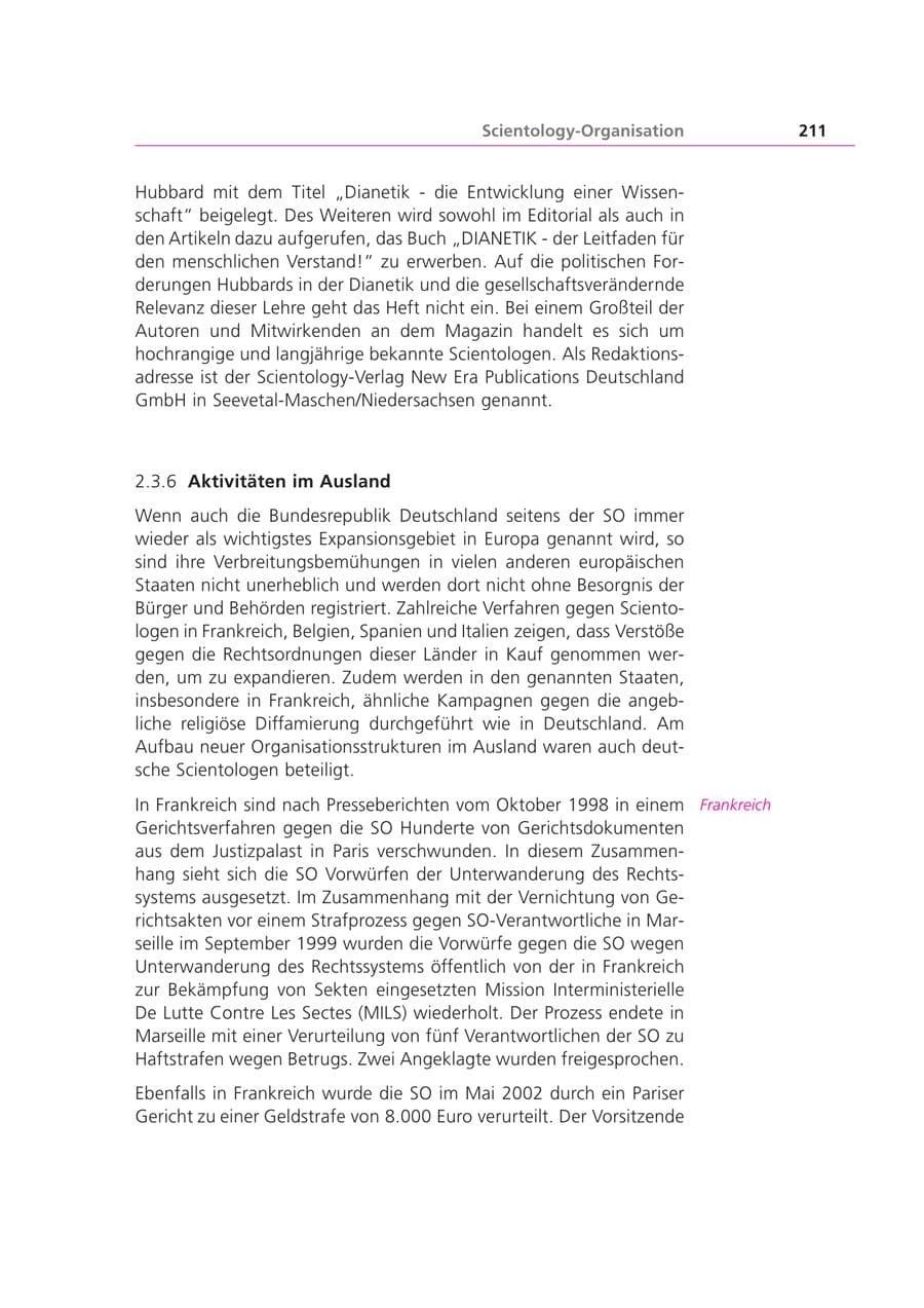 Seite 211 des Verfassungsschutzbericht 2003 Bayern