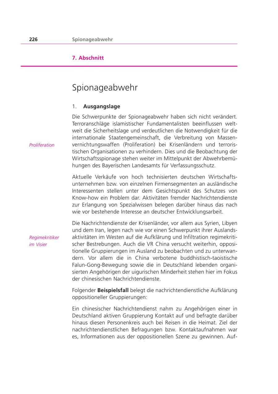 Seite 226 des Verfassungsschutzbericht 2003 Bayern