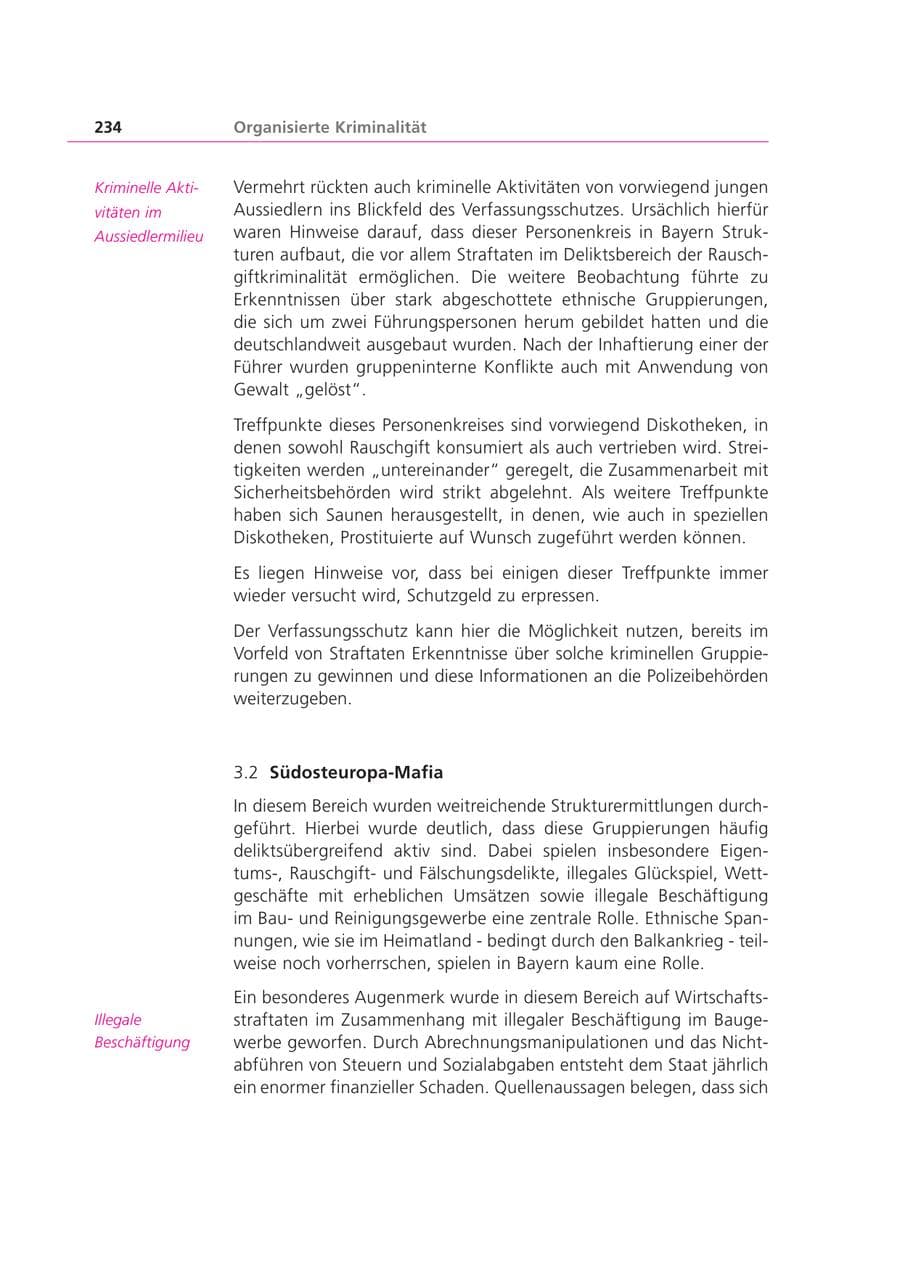 Seite 234 des Verfassungsschutzbericht 2003 Bayern