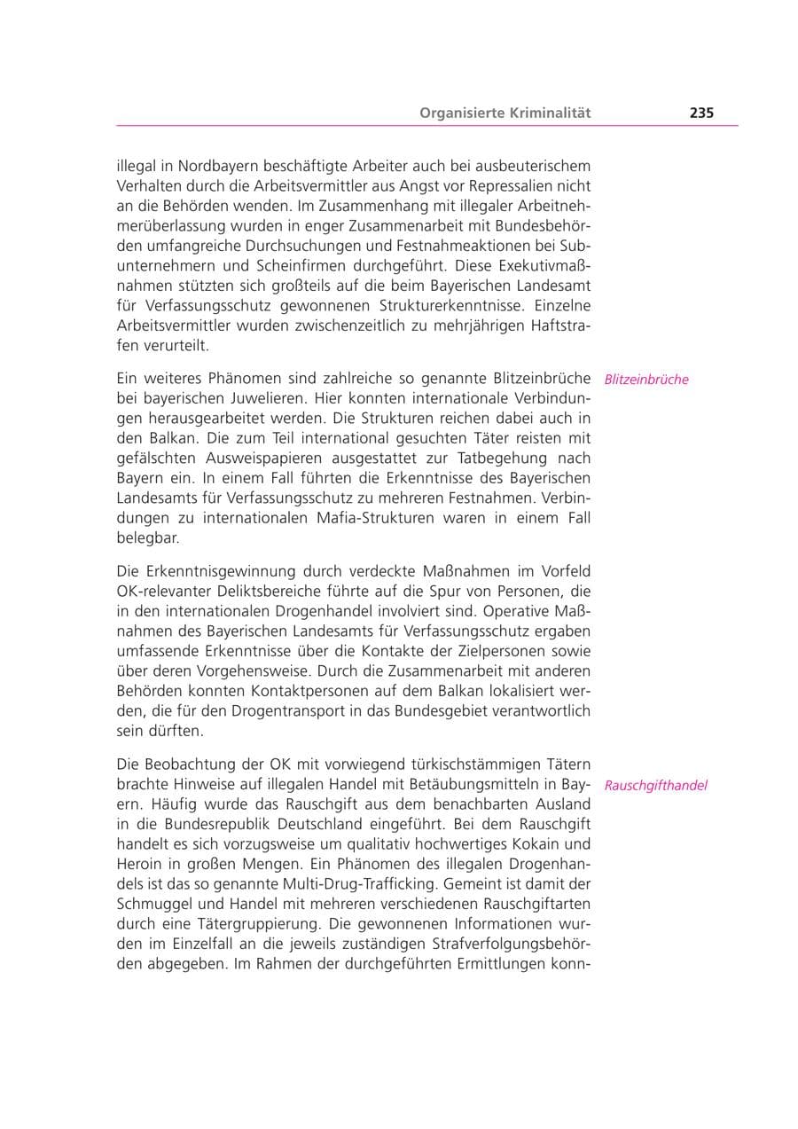Seite 235 des Verfassungsschutzbericht 2003 Bayern