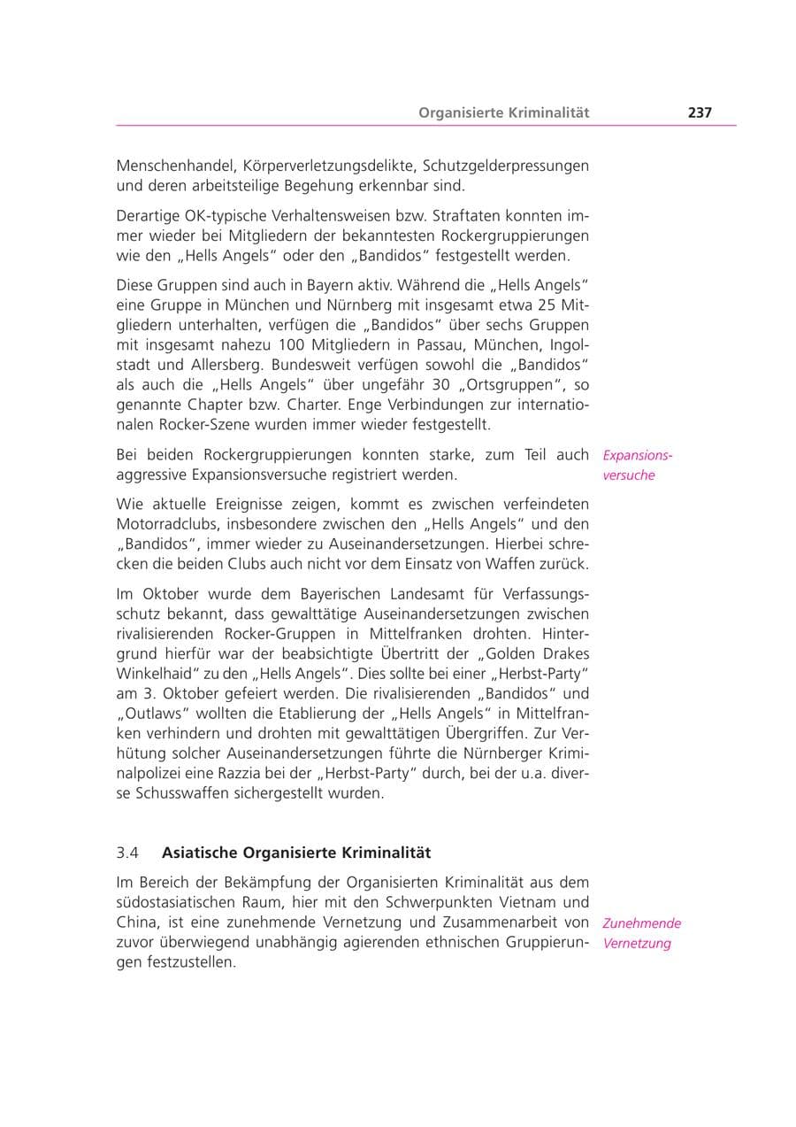 Seite 237 des Verfassungsschutzbericht 2003 Bayern