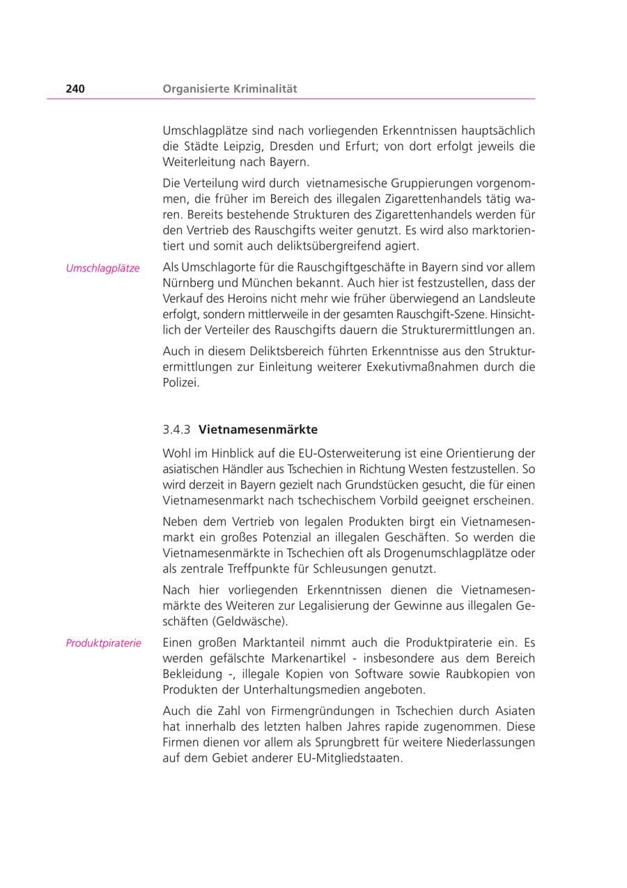 Seite 240 des Verfassungsschutzbericht 2003 Bayern