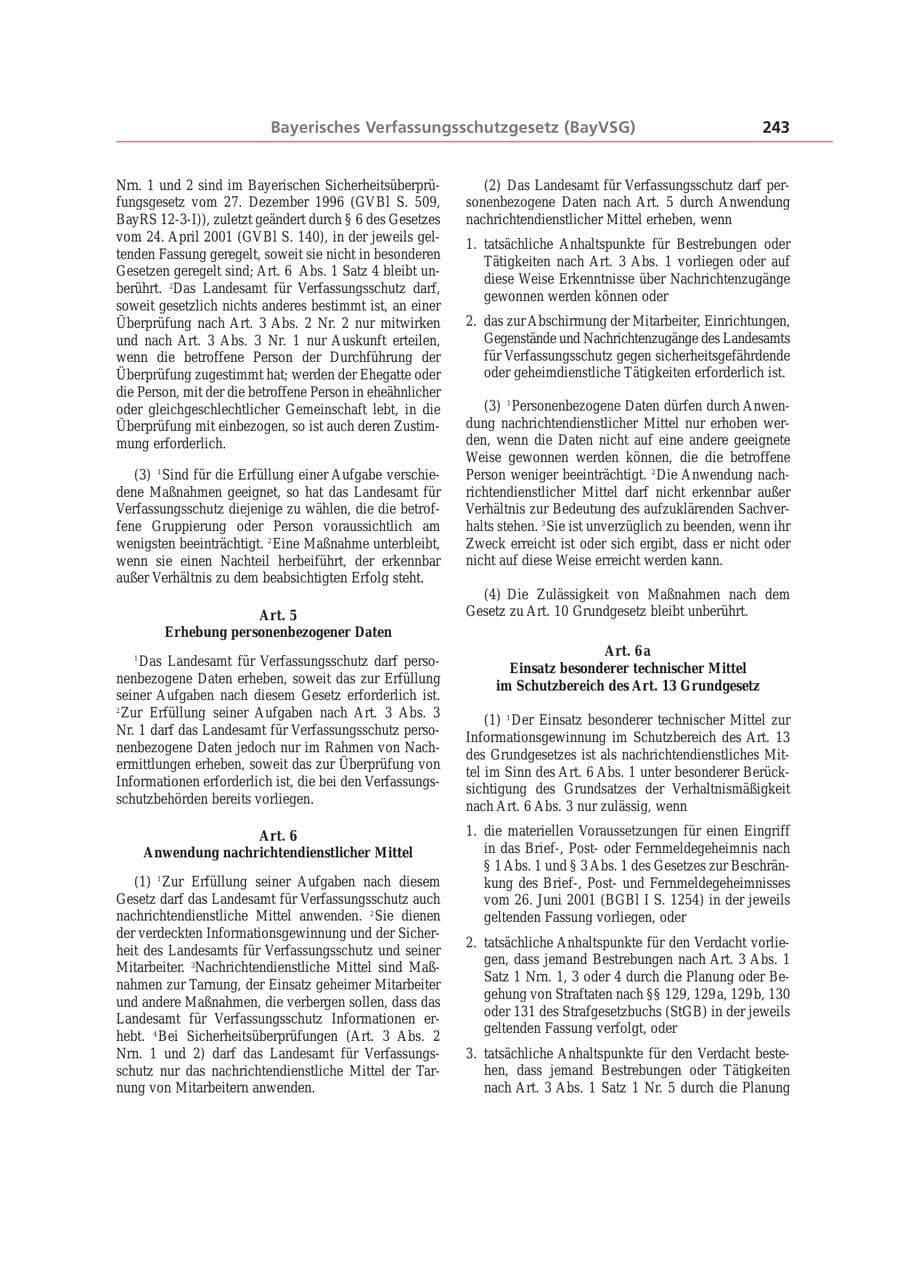Seite 243 des Verfassungsschutzbericht 2003 Bayern