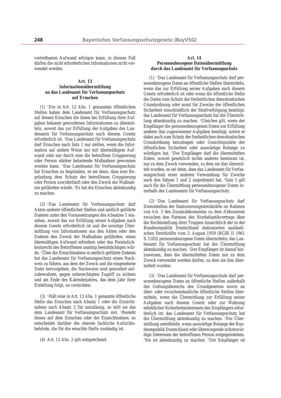 Seite 248 des Verfassungsschutzbericht 2003 Bayern