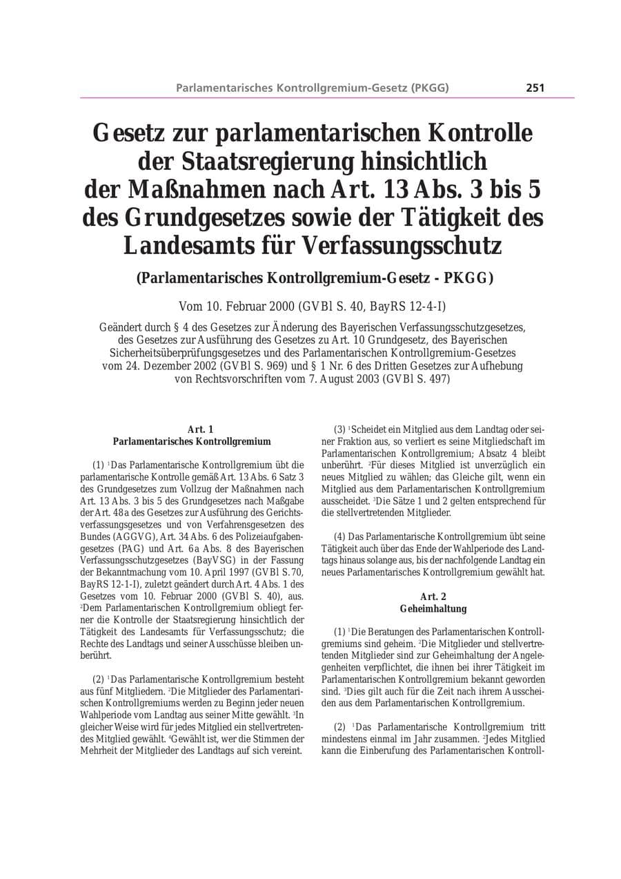 Seite 251 des Verfassungsschutzbericht 2003 Bayern