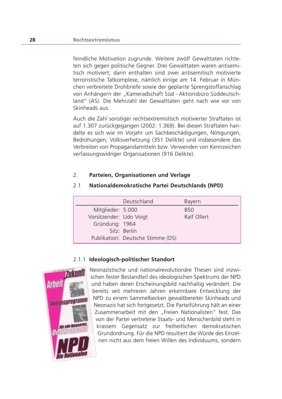 Seite 28 des Verfassungsschutzbericht 2003 Bayern