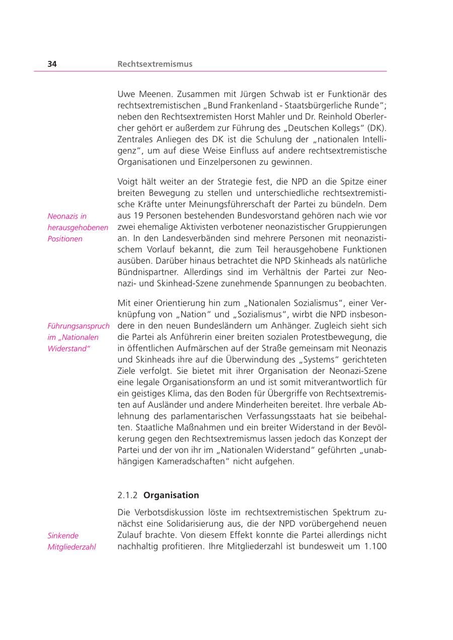 Seite 34 des Verfassungsschutzbericht 2003 Bayern