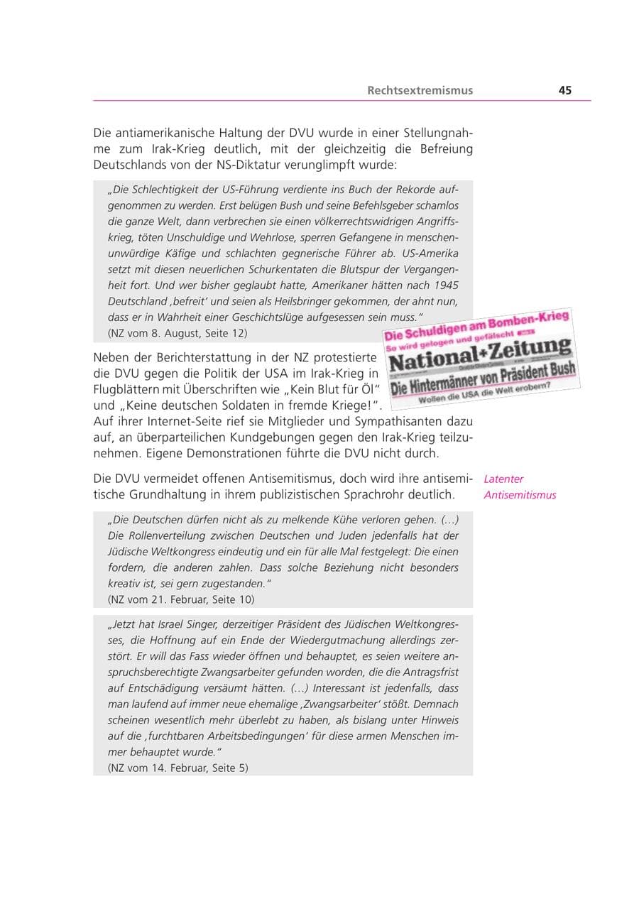 Seite 45 des Verfassungsschutzbericht 2003 Bayern
