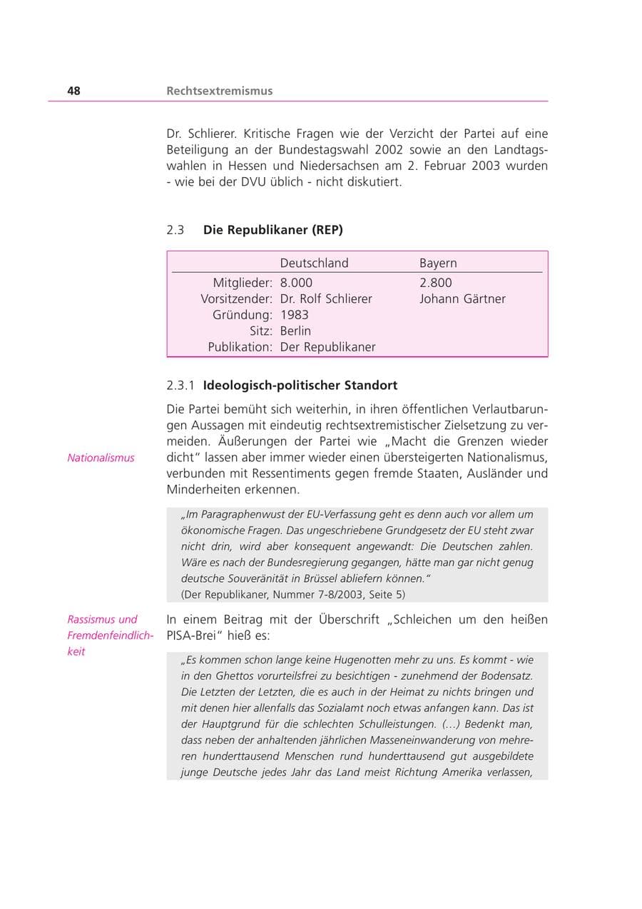 Seite 48 des Verfassungsschutzbericht 2003 Bayern