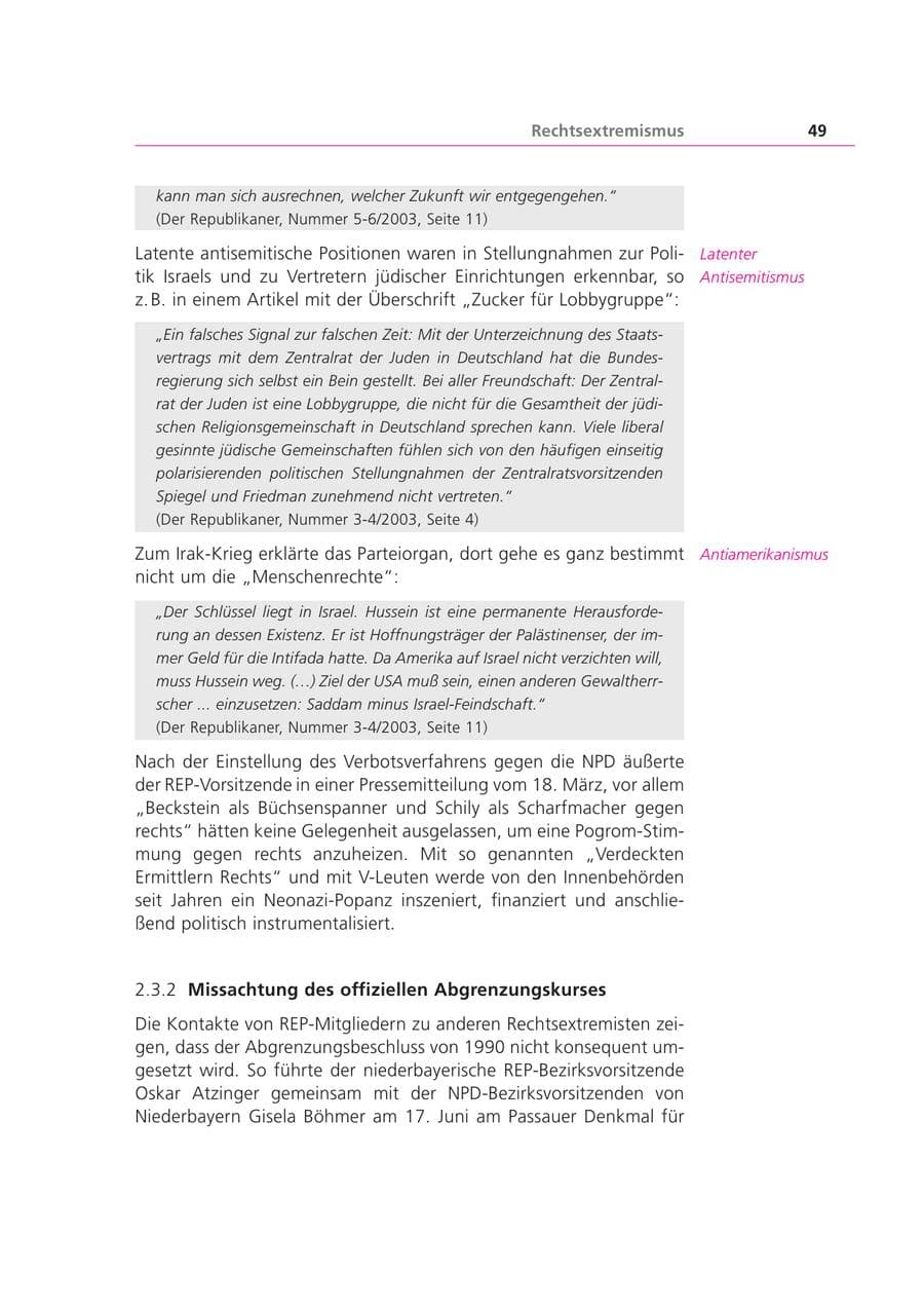 Seite 49 des Verfassungsschutzbericht 2003 Bayern