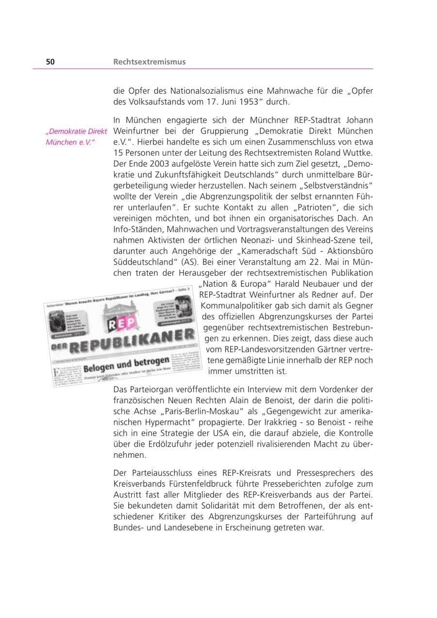 Seite 50 des Verfassungsschutzbericht 2003 Bayern