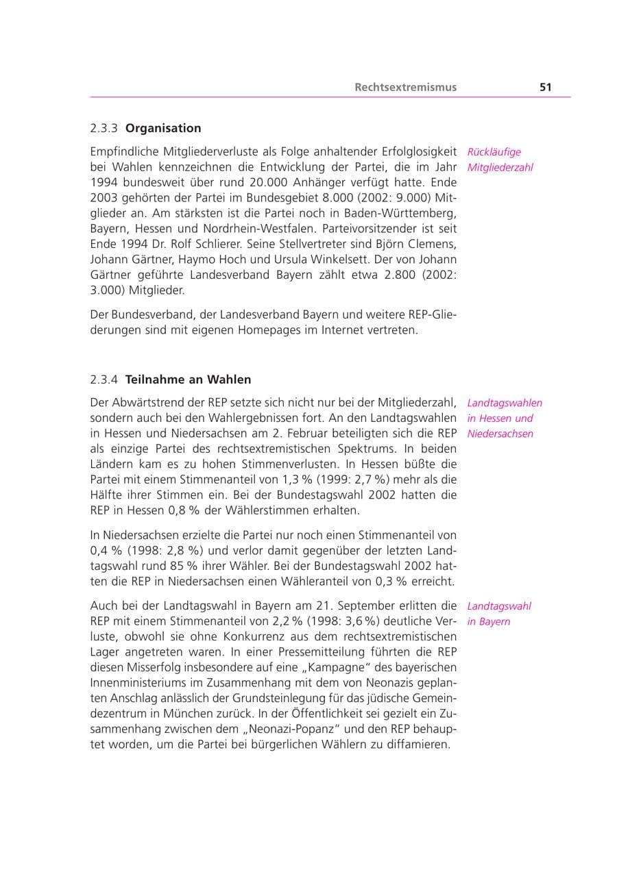 Seite 51 des Verfassungsschutzbericht 2003 Bayern