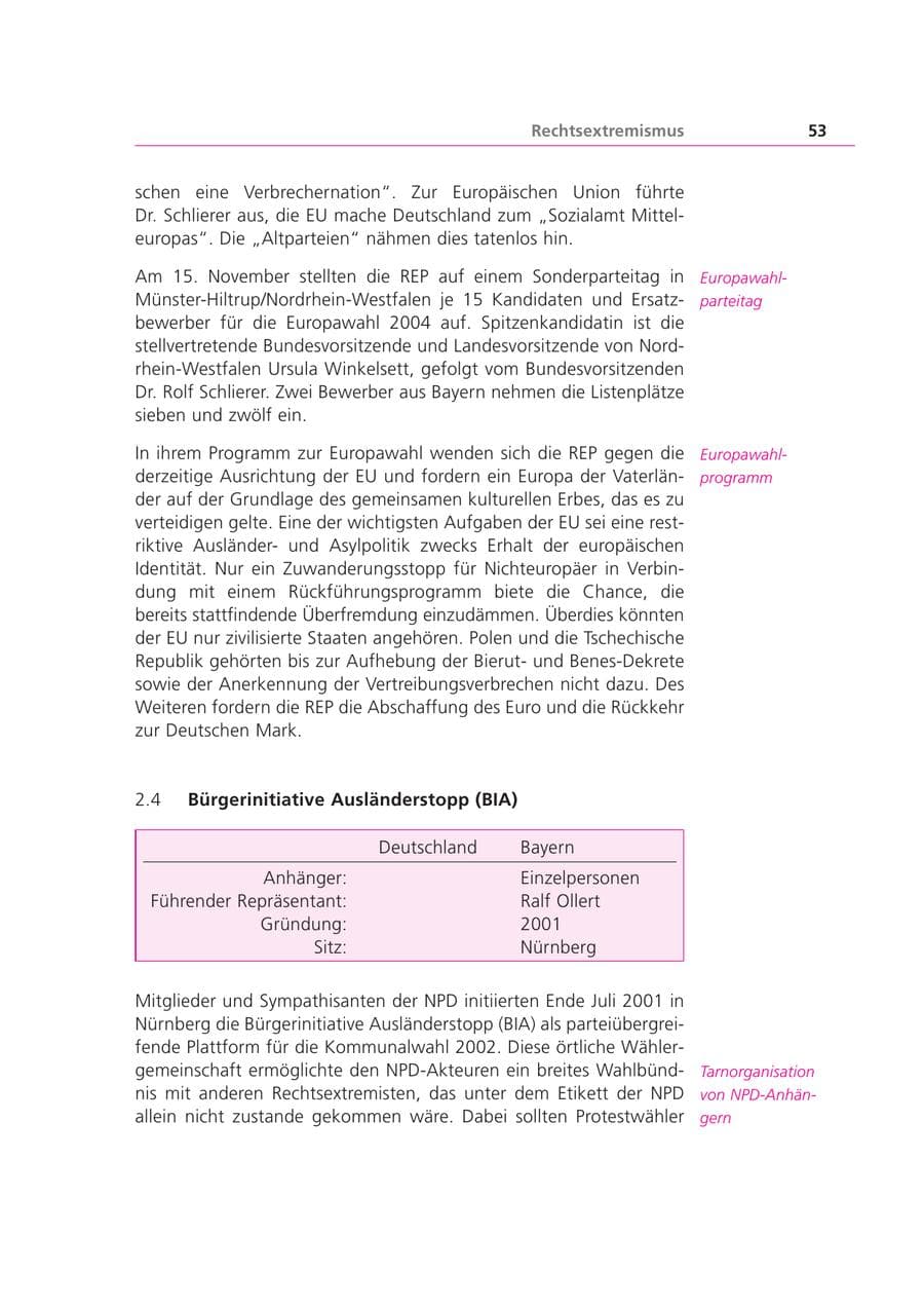 Seite 53 des Verfassungsschutzbericht 2003 Bayern