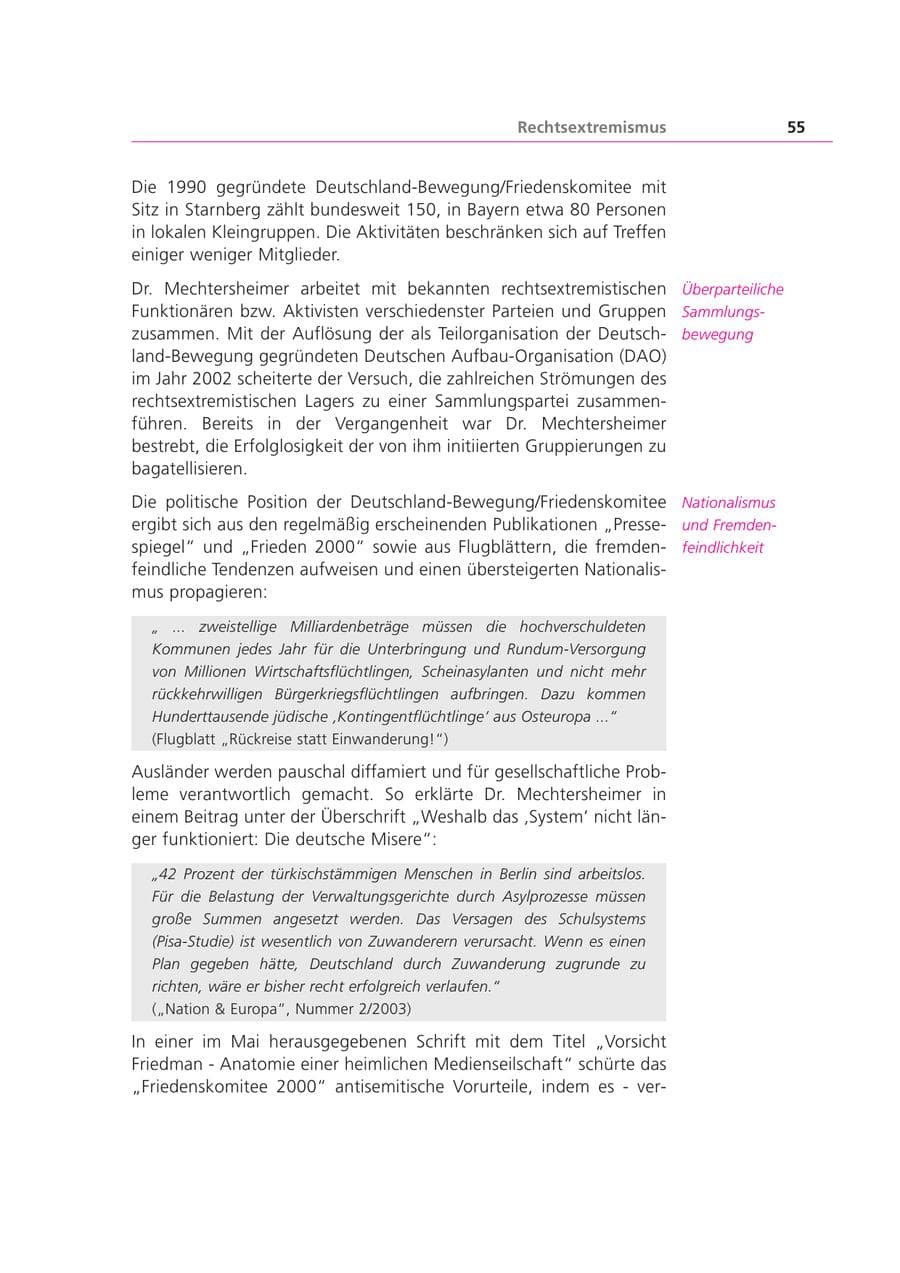 Seite 55 des Verfassungsschutzbericht 2003 Bayern