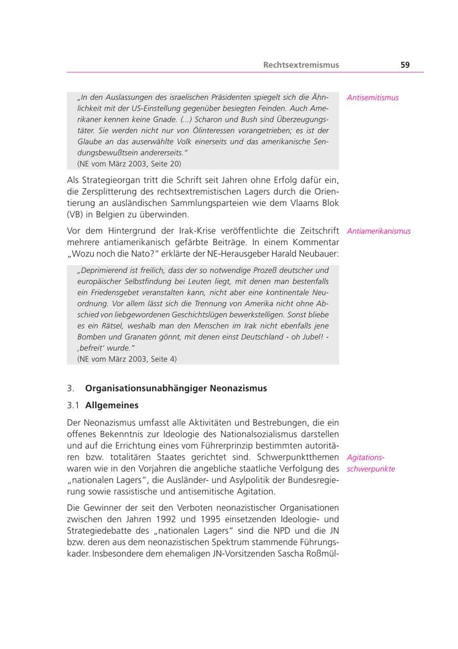 Seite 59 des Verfassungsschutzbericht 2003 Bayern