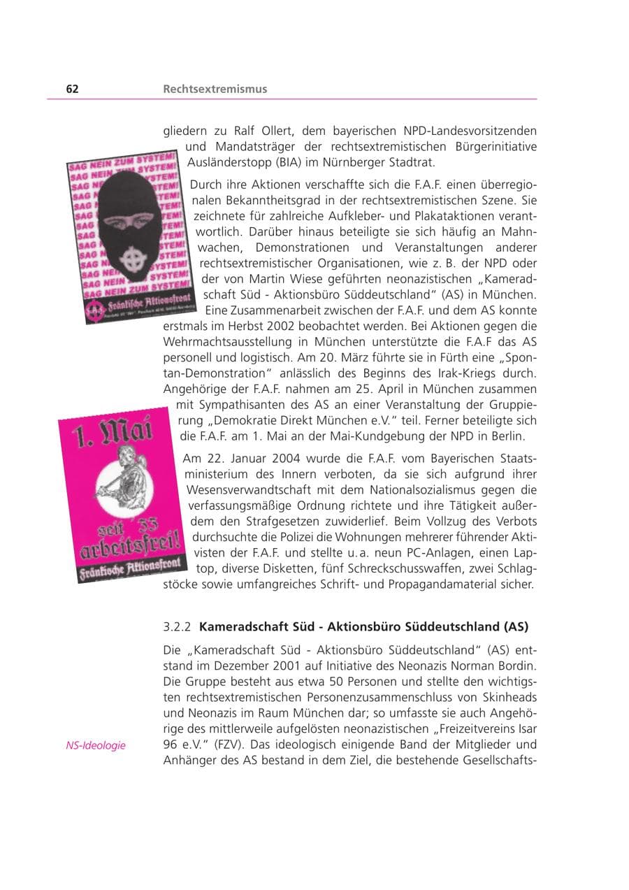 Seite 62 des Verfassungsschutzbericht 2003 Bayern