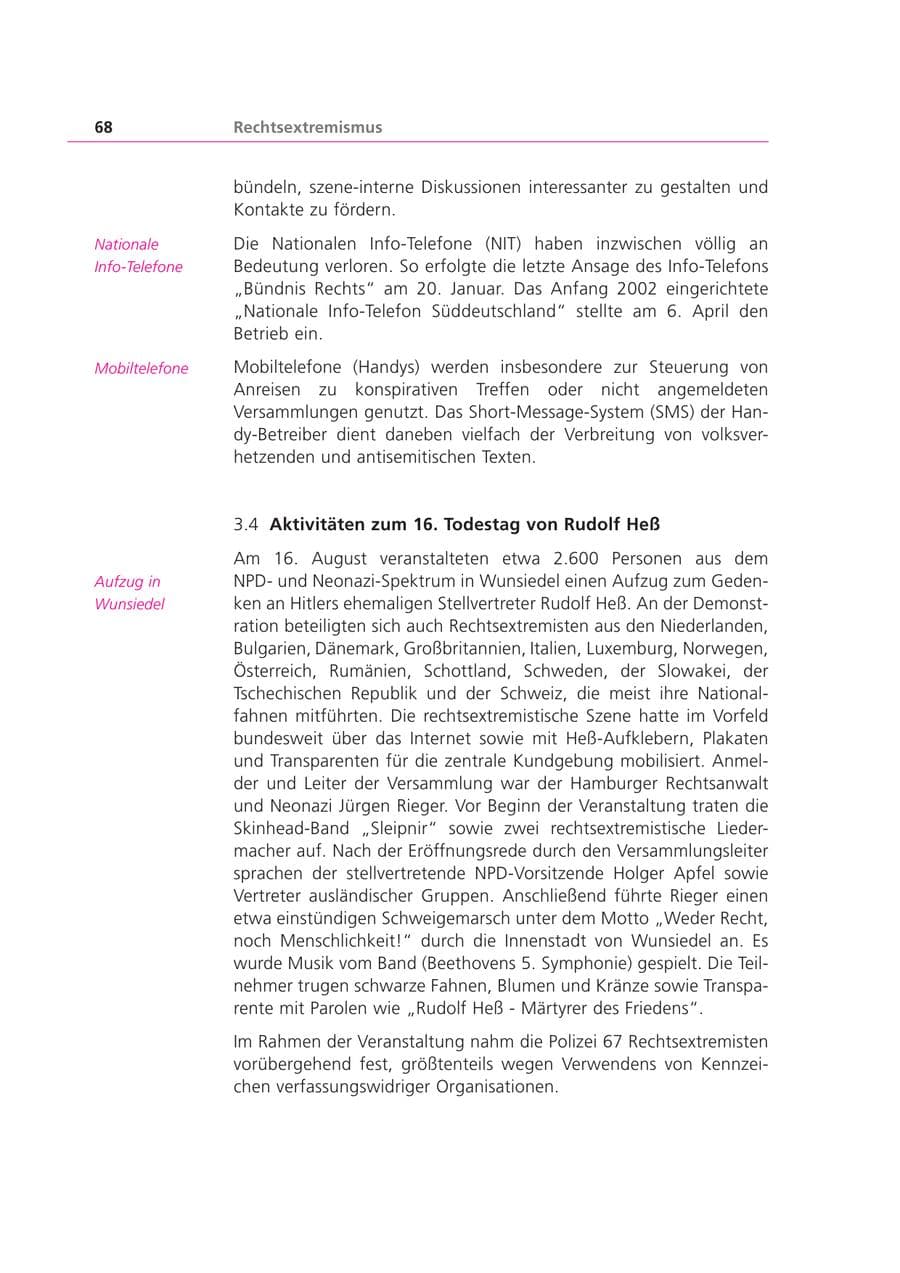Seite 68 des Verfassungsschutzbericht 2003 Bayern