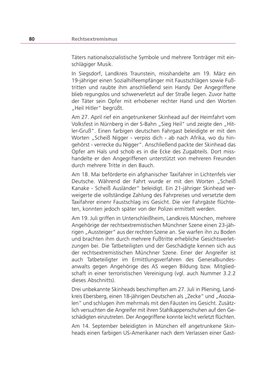 Seite 80 des Verfassungsschutzbericht 2003 Bayern