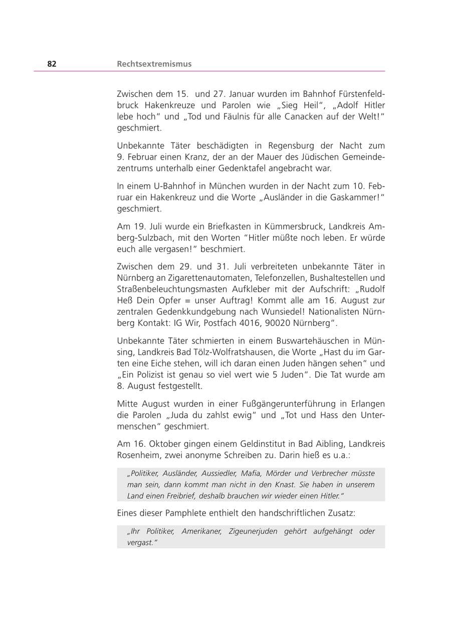 Seite 82 des Verfassungsschutzbericht 2003 Bayern