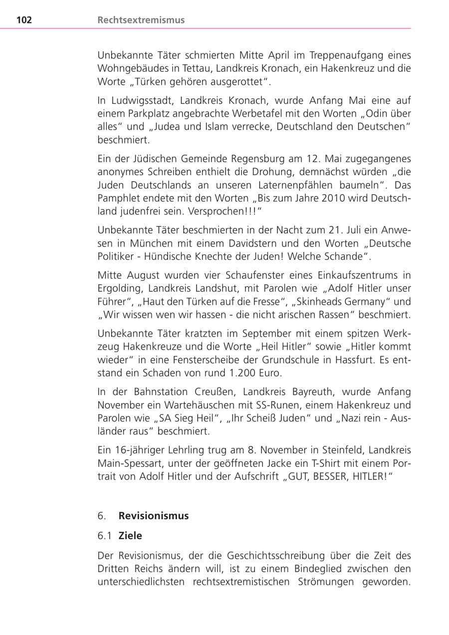 Seite 102 des Verfassungsschutzbericht 2004 Bayern