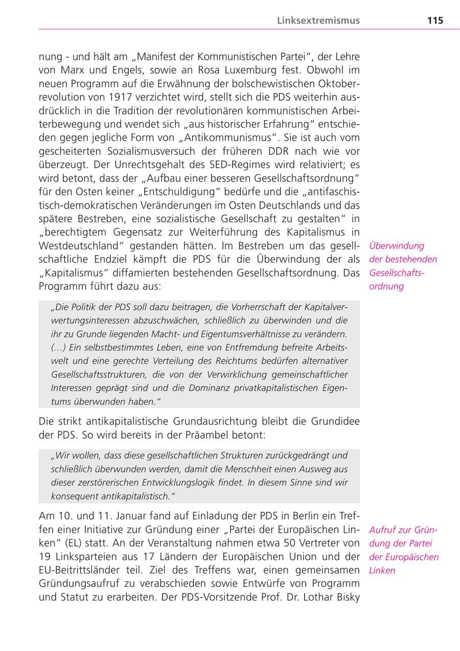 Seite 115 des Verfassungsschutzbericht 2004 Bayern