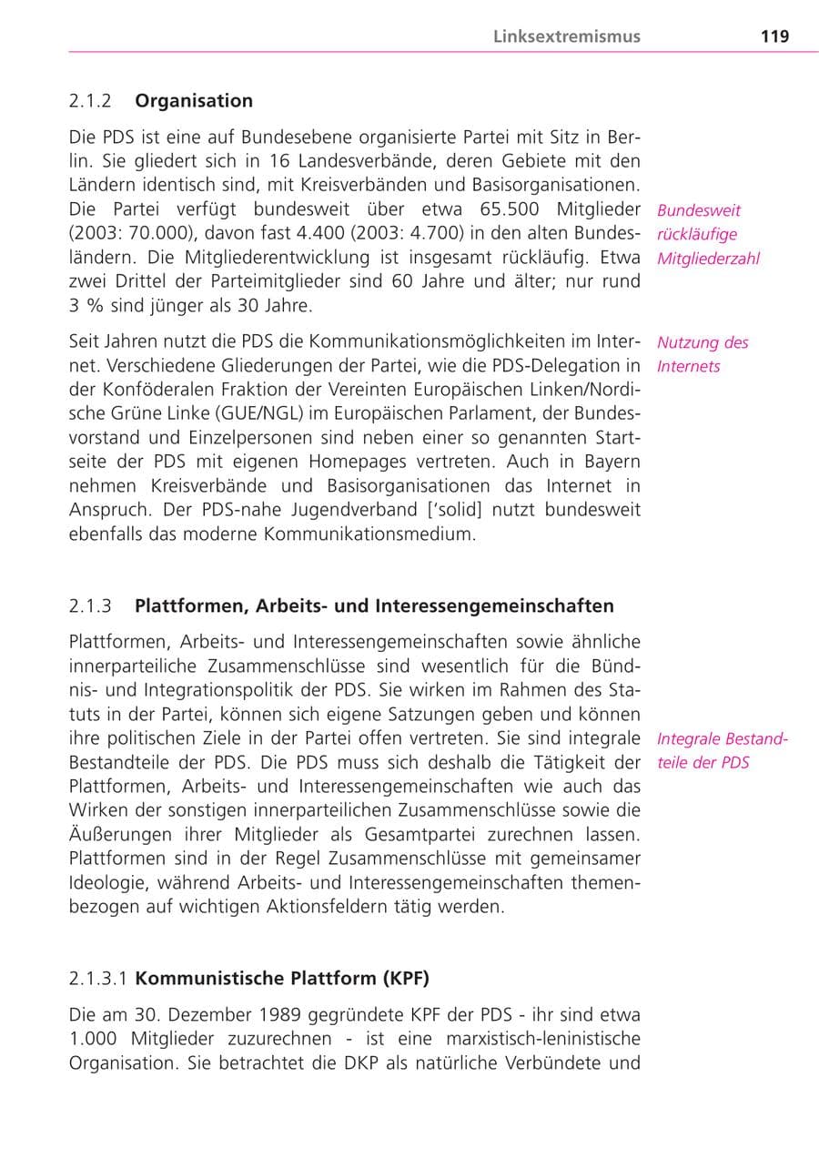 Seite 119 des Verfassungsschutzbericht 2004 Bayern