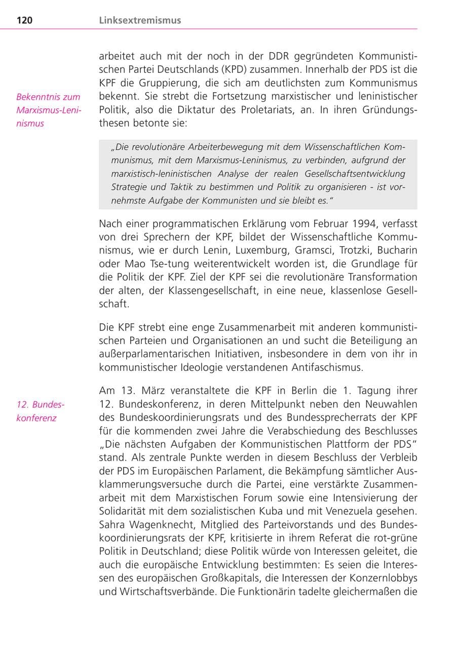 Seite 120 des Verfassungsschutzbericht 2004 Bayern