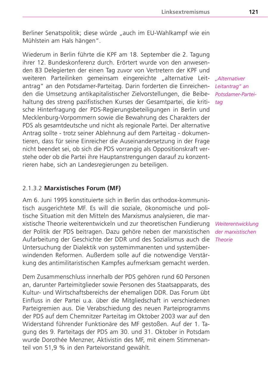 Seite 121 des Verfassungsschutzbericht 2004 Bayern