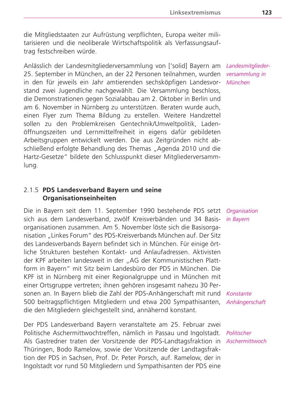 Seite 123 des Verfassungsschutzbericht 2004 Bayern