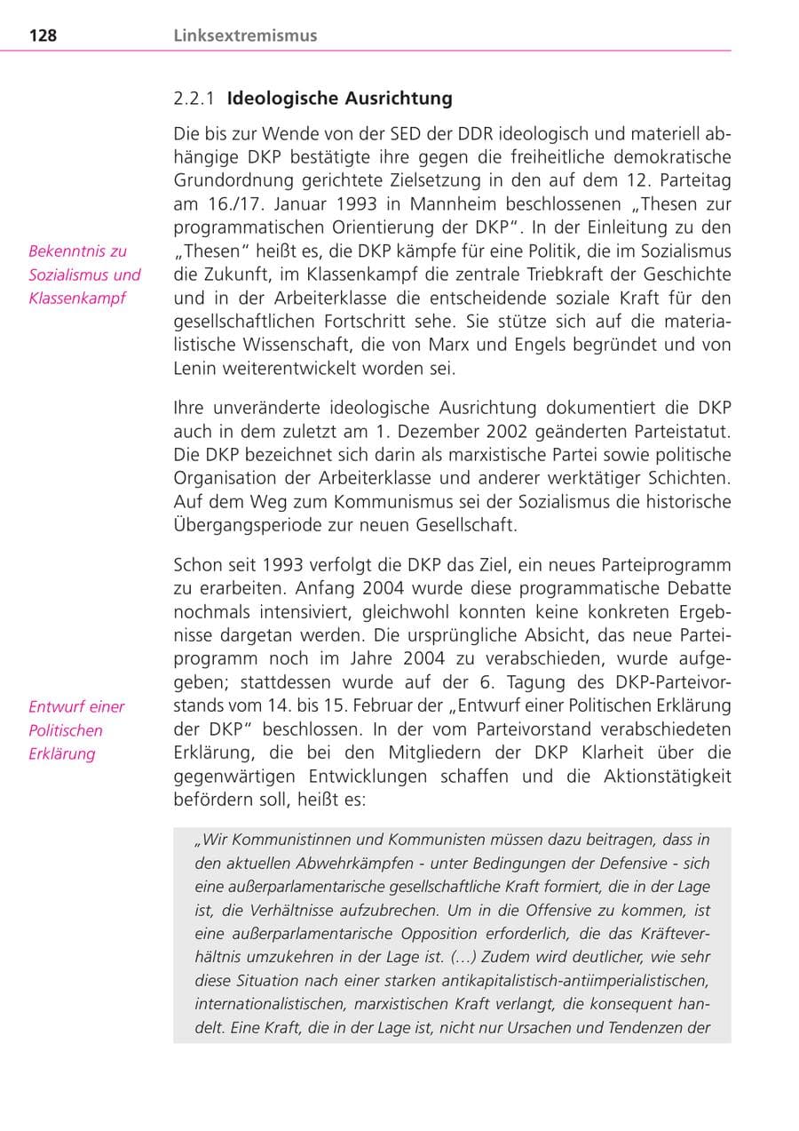 Seite 128 des Verfassungsschutzbericht 2004 Bayern