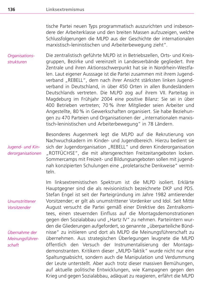 Seite 136 des Verfassungsschutzbericht 2004 Bayern
