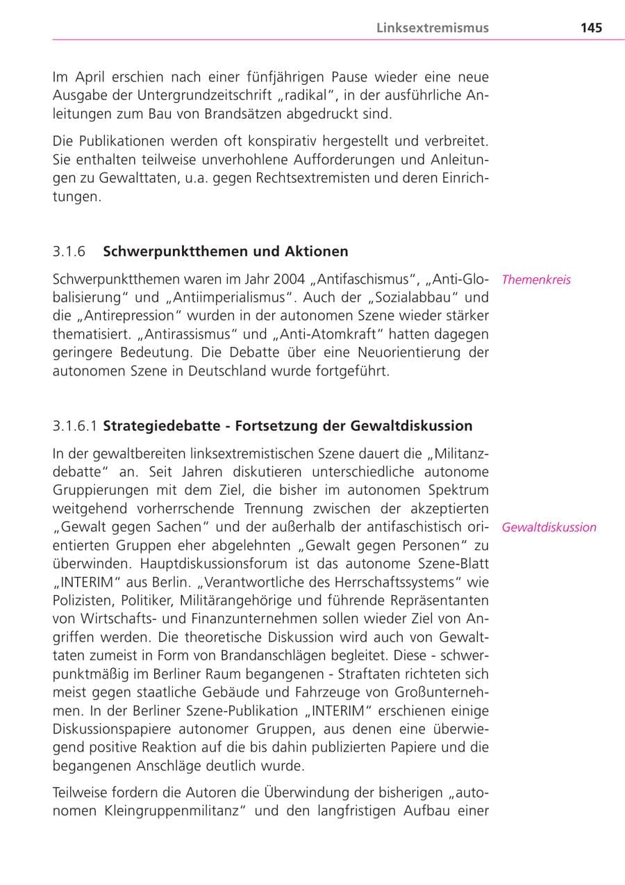 Seite 145 des Verfassungsschutzbericht 2004 Bayern