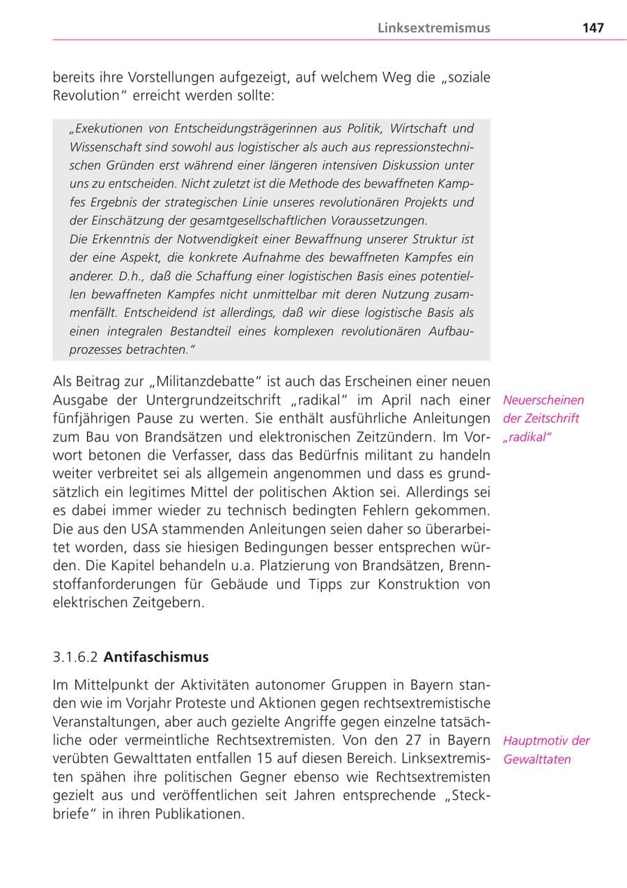 Seite 147 des Verfassungsschutzbericht 2004 Bayern