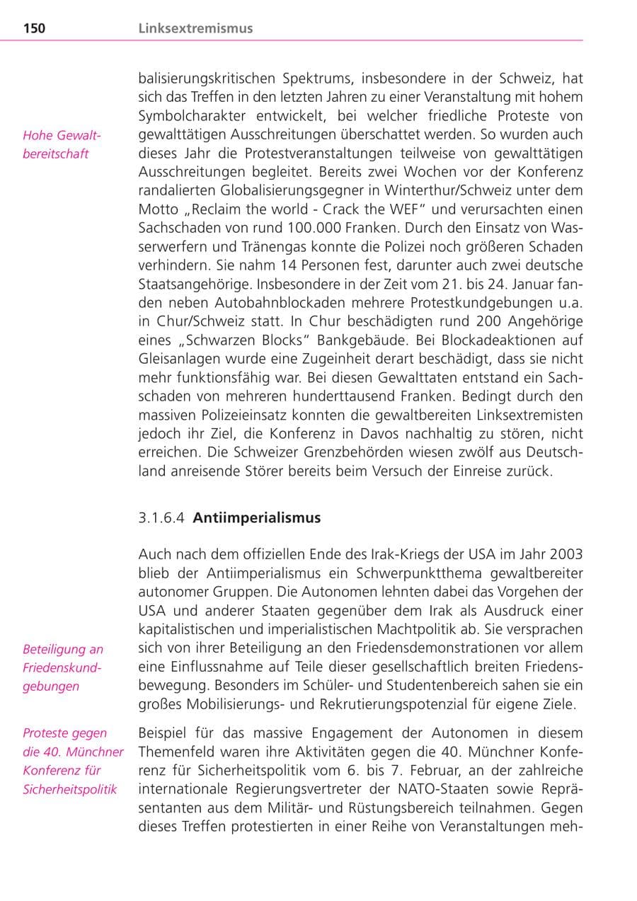 Seite 150 des Verfassungsschutzbericht 2004 Bayern