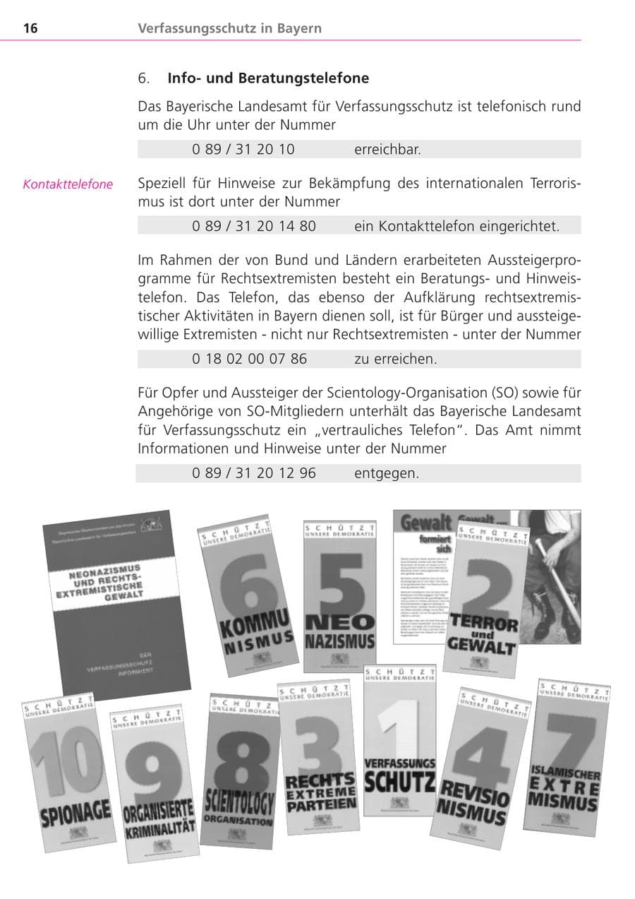Seite 16 des Verfassungsschutzbericht 2004 Bayern
