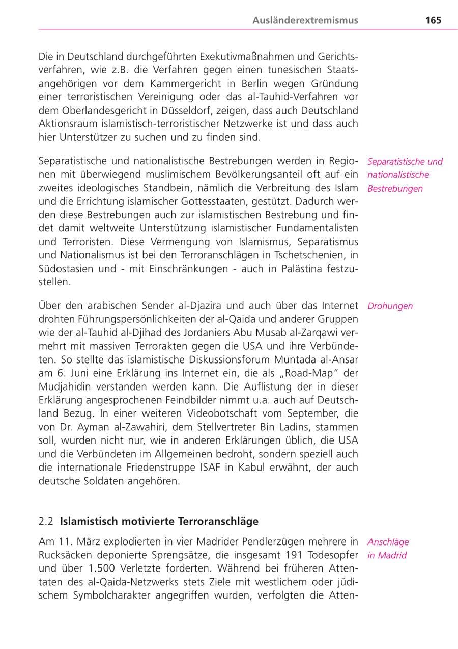Seite 165 des Verfassungsschutzbericht 2004 Bayern