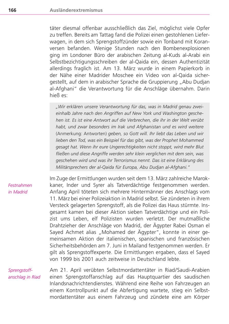 Seite 166 des Verfassungsschutzbericht 2004 Bayern
