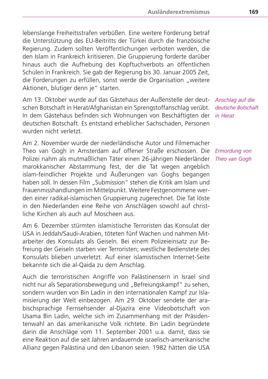 Seite 169 des Verfassungsschutzbericht 2004 Bayern