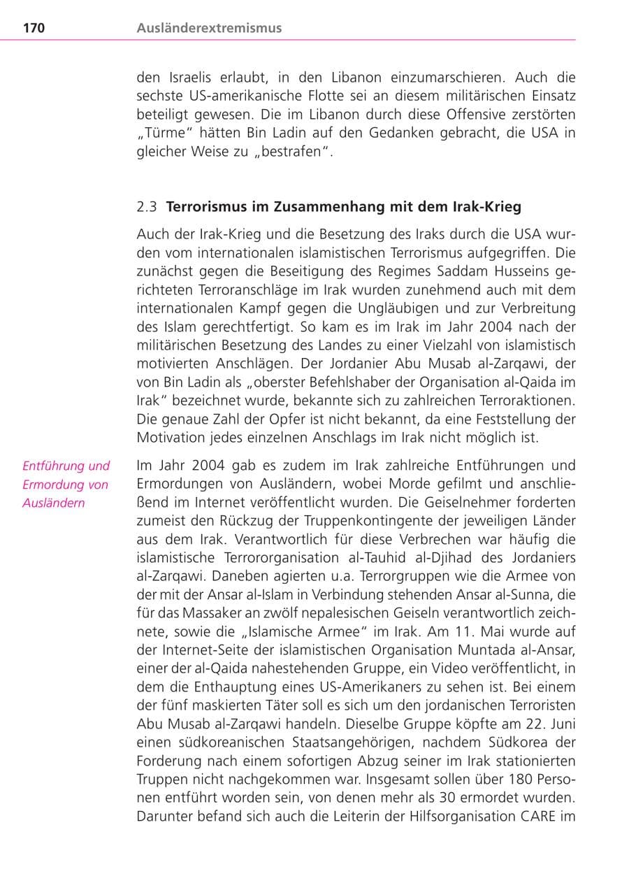 Seite 170 des Verfassungsschutzbericht 2004 Bayern