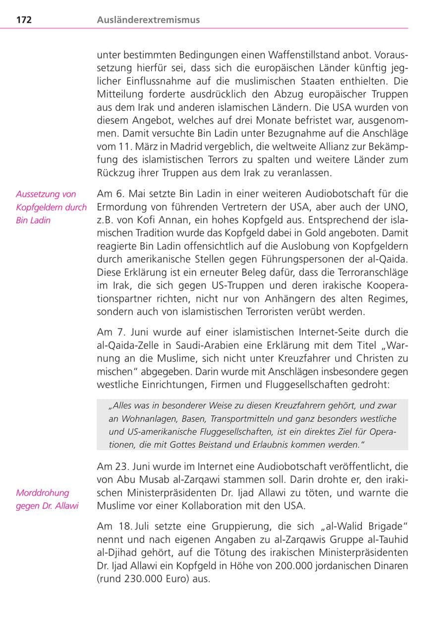 Seite 172 des Verfassungsschutzbericht 2004 Bayern