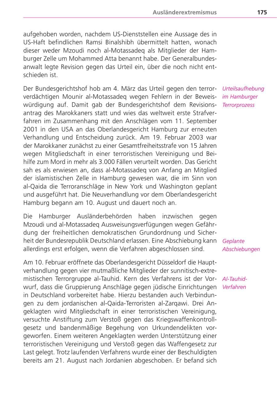 Seite 175 des Verfassungsschutzbericht 2004 Bayern