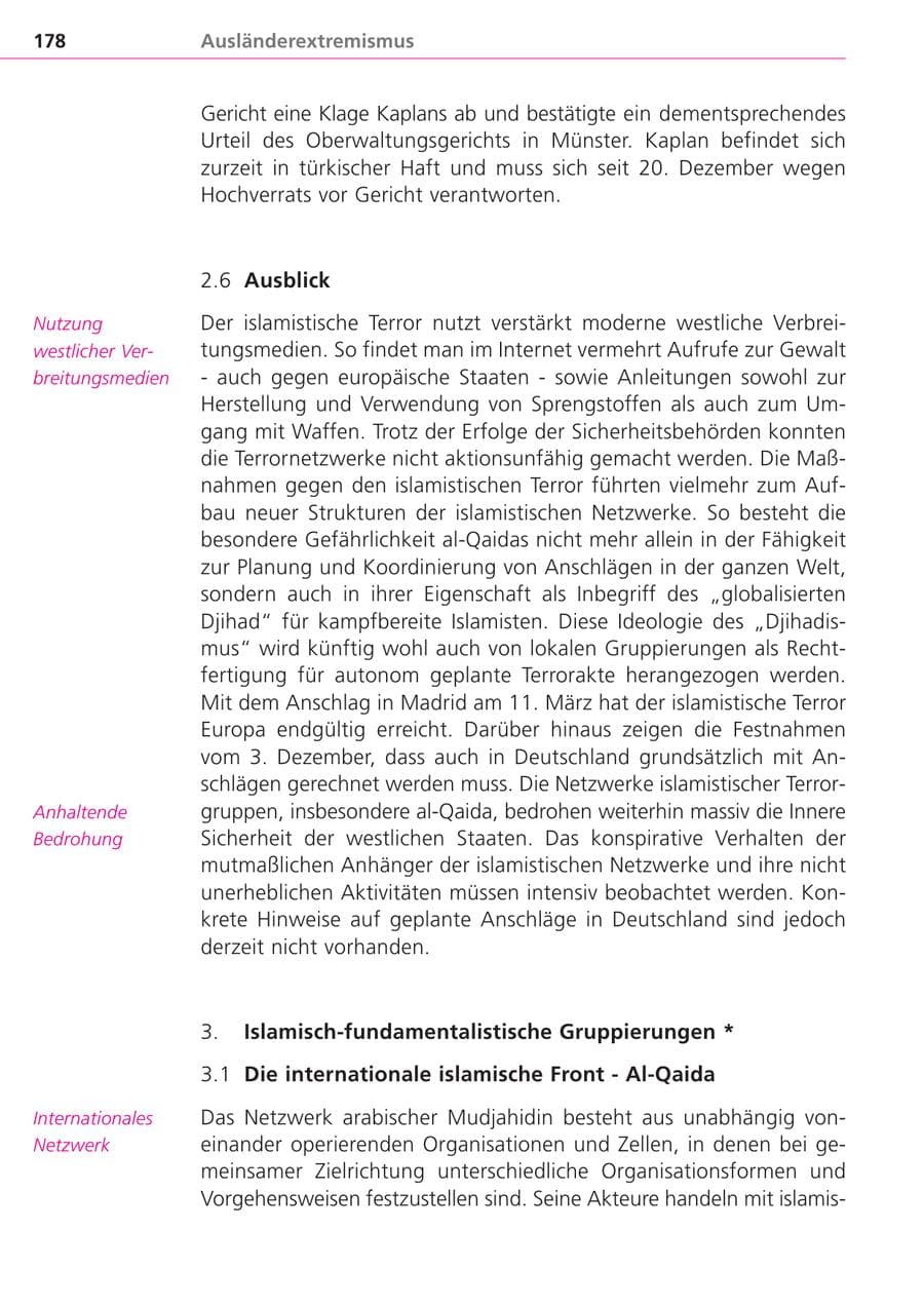 Seite 178 des Verfassungsschutzbericht 2004 Bayern
