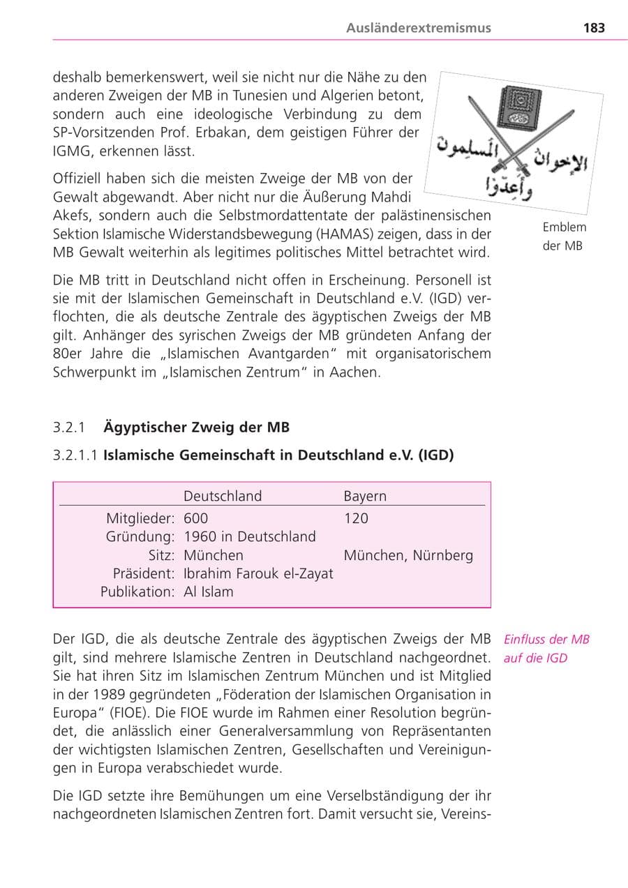 Seite 183 des Verfassungsschutzbericht 2004 Bayern