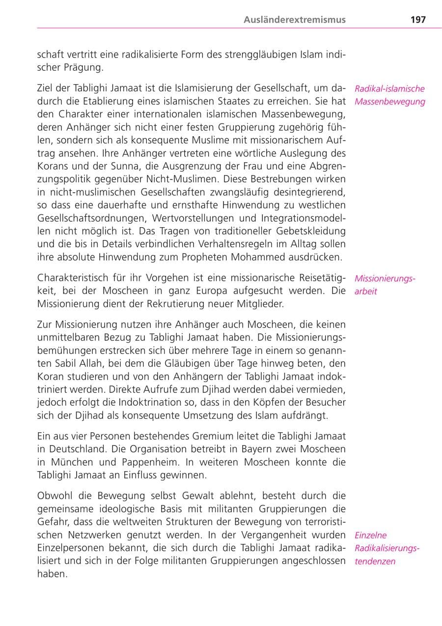 Seite 197 des Verfassungsschutzbericht 2004 Bayern