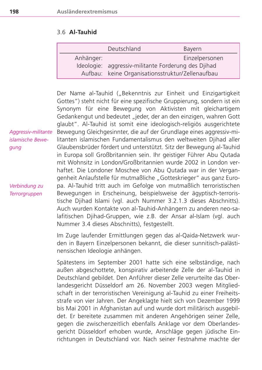 Seite 198 des Verfassungsschutzbericht 2004 Bayern