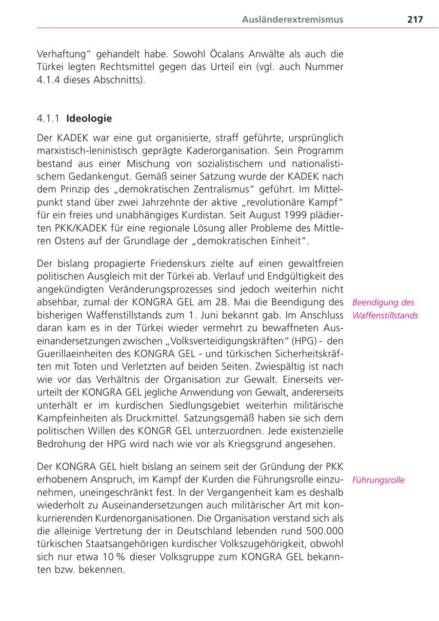 Seite 217 des Verfassungsschutzbericht 2004 Bayern