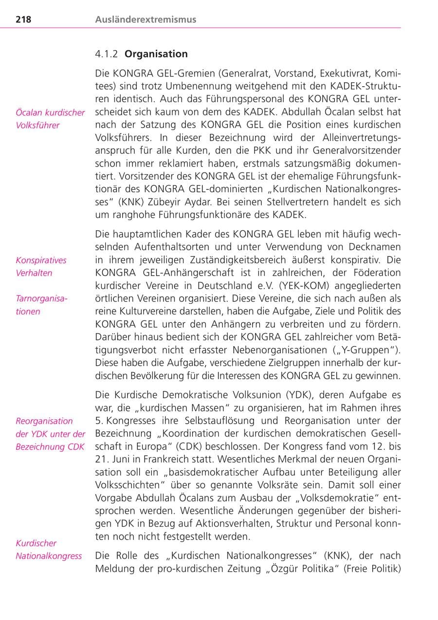 Seite 218 des Verfassungsschutzbericht 2004 Bayern