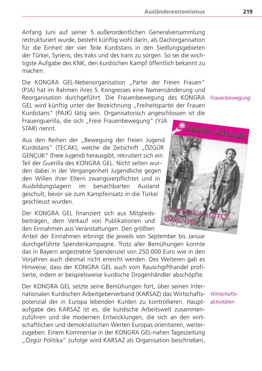 Seite 219 des Verfassungsschutzbericht 2004 Bayern